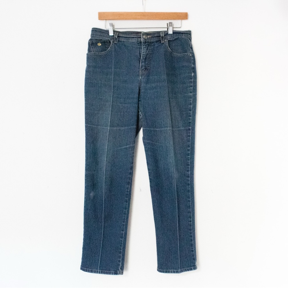 Gloria Vanderbilt | Dark Blue Straight Leg Short “Amanda” Jeans | Size 10